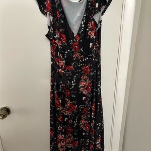 Floral Black Dress